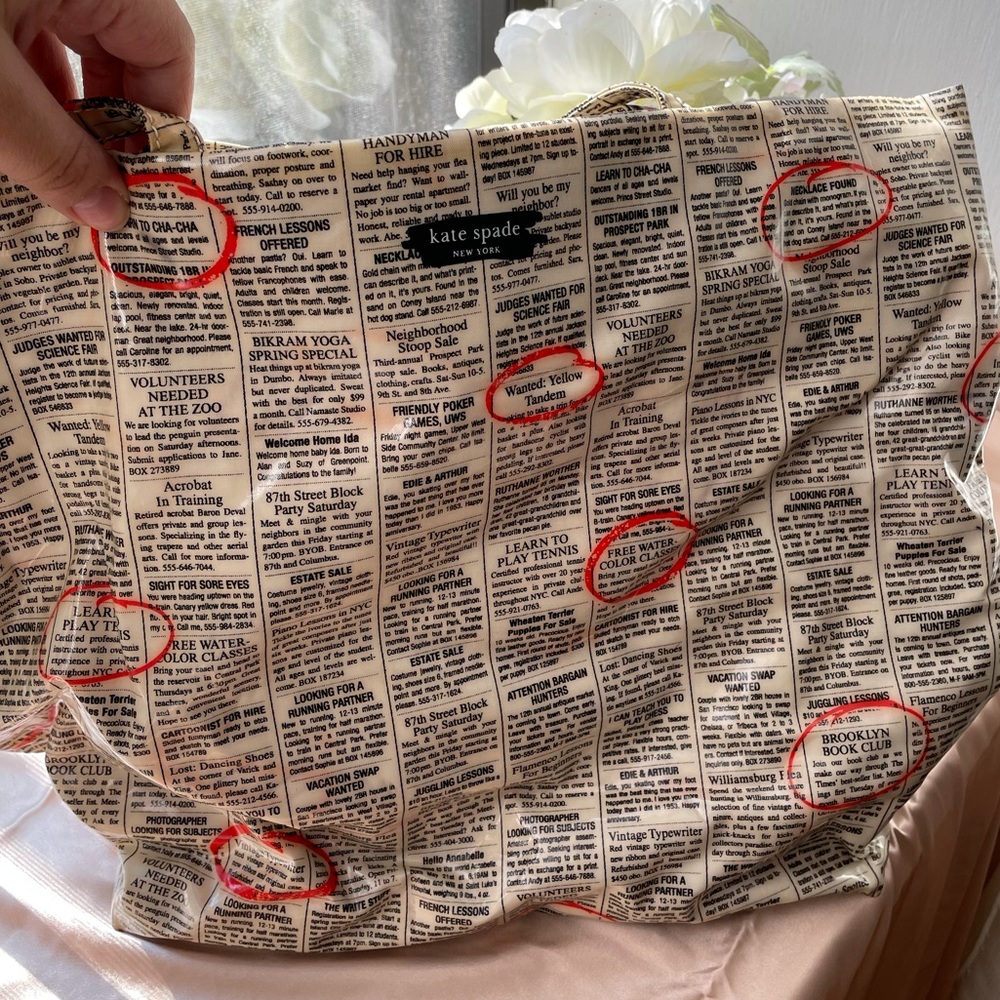 KATE SPADE NY JOURNAL BON SHOPPER TOTE NEWSPAPER